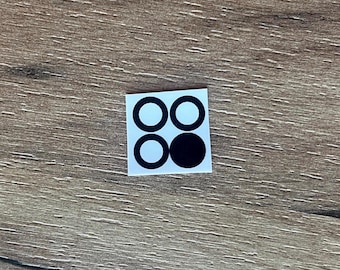 Pegatinas de repuesto para indicadores de quemador de estufa y horno: calcomanía adhesiva para perilla (quemador delantero derecho)