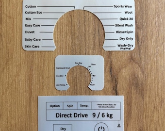 LG F1480RD6 COMPLETE SET - Fix Faded Peeling Control Panel Labels Washer Vinyl Sticker Decals