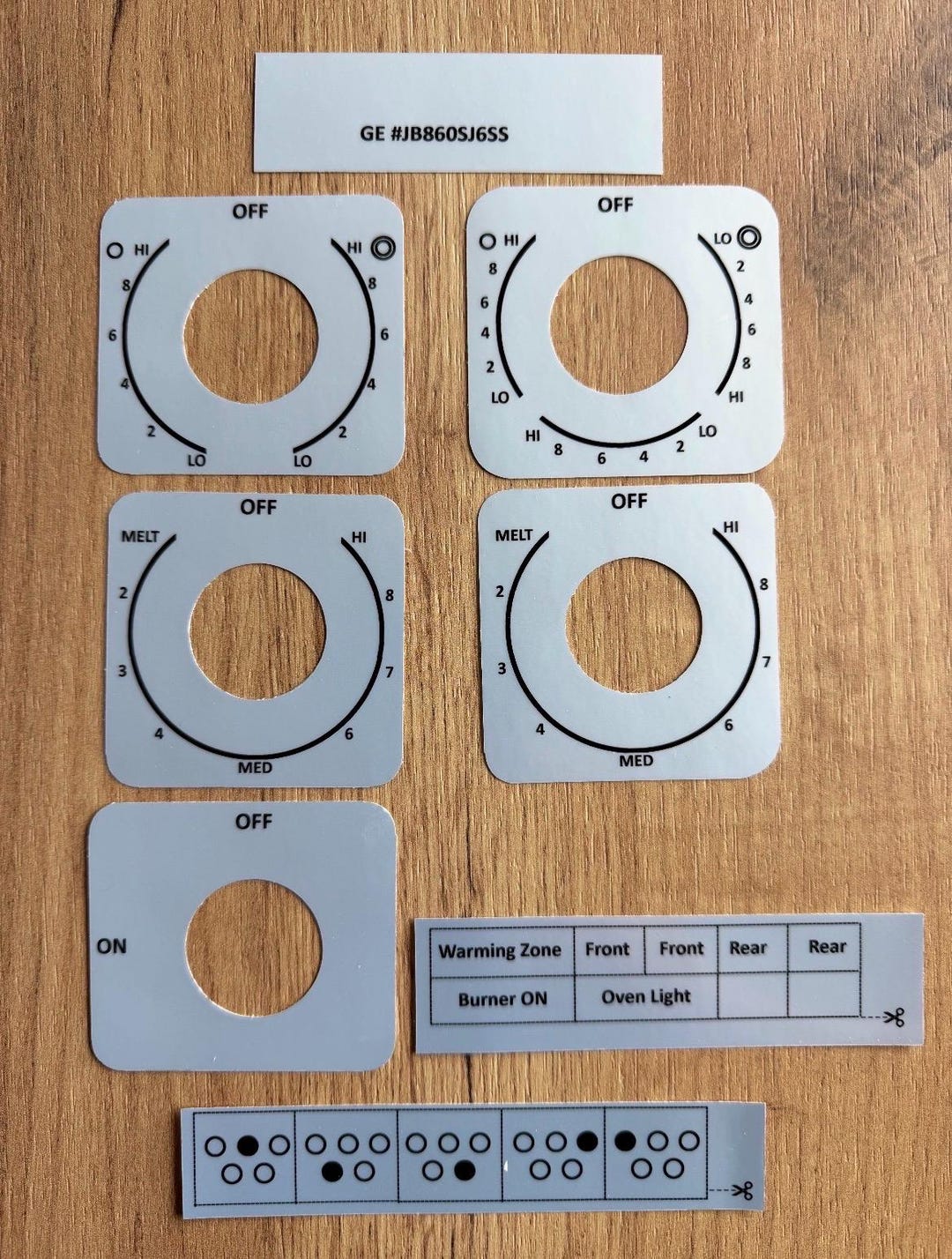 GE JB860SJ6SS Stove Control Panel Decals – Vinyl Sticker Replacement ...