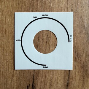 Wolf Range Stove Knob Decals – Vintage Stove Repair Overlay Stickers (3"x3")