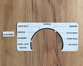 Samsung WF42H5200 Washer Dial Sticker Replacement - Vinyl Control Decal