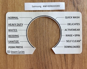 Samsung WF65R6300AV Washer Control Panel Vinyl Decal Sticker - Faded Labels Fix
