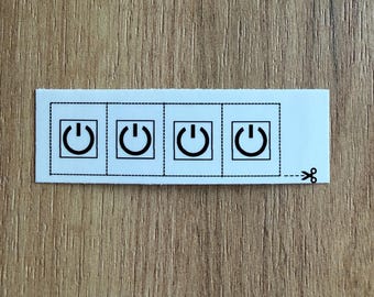 Power Button Replacement Stickers 4 Pack - Half Inch - Vinyl Decals for Faded Washer Power Buttons