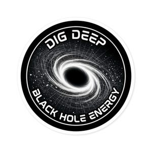 Sticker graaf diep zwart gat energie, ronde vinylsticker | Ruimtestelsel