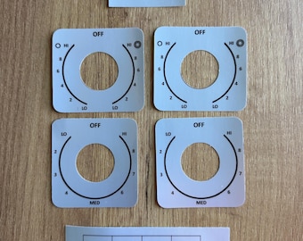 Samsung NE59J4320SS NE59J3420 Stove Knob Decal Sticker Replacement Set