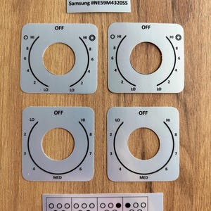 Samsung NE59J4320SS NE59M4320SS Herdknopf Aufkleber Sticker Set