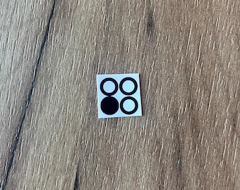 Pegatinas de repuesto para indicadores de quemador de estufa y horno: calcomanía adhesiva para perilla (quemador delantero izquierdo)