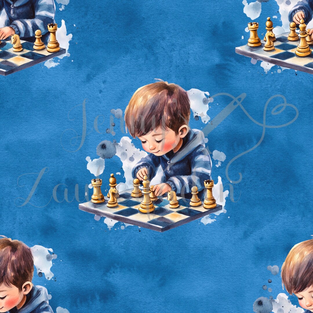 12.1 Digital Fabric Design Little Chess Master – Seamless Pattern for ...
