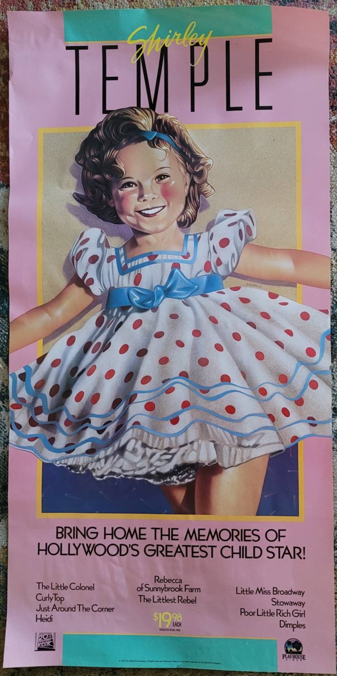 Vintage Shirley Temple VHS Movie Poster 37x18 20th - Etsy