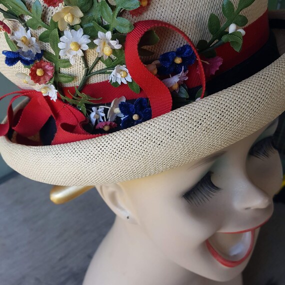 Vintage 1950s Mr. John Classic Floral Fashion Hat - image 3