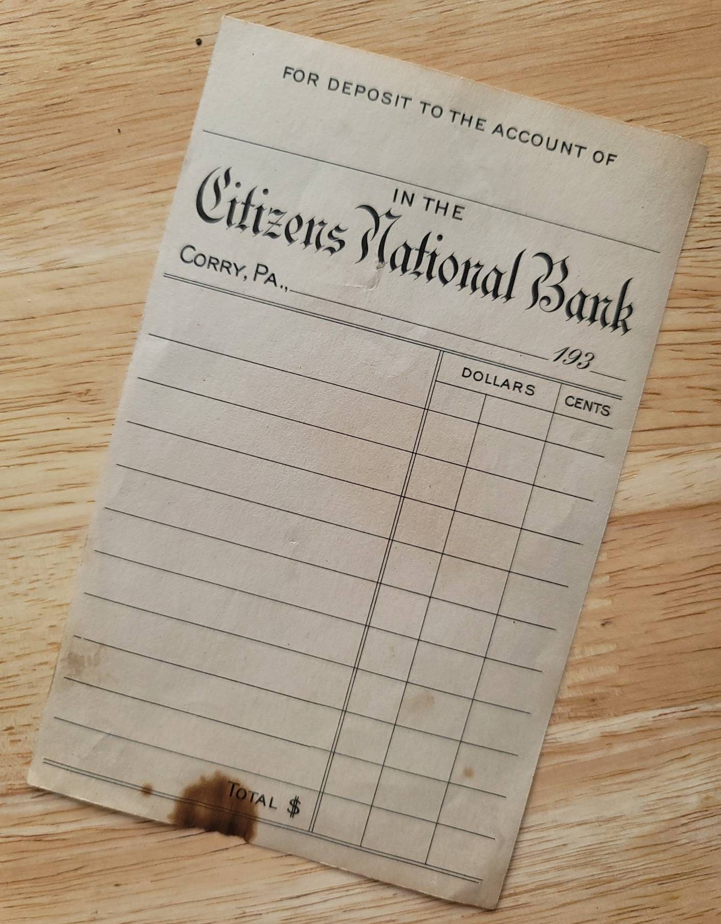 Deposit Slip - Etsy
