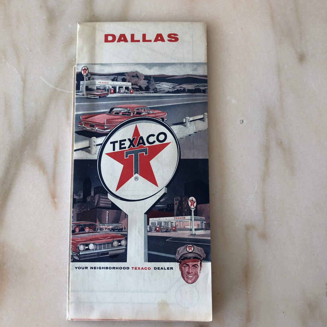 1964 Vintage Texaco Mapa de Dallas Etsy
