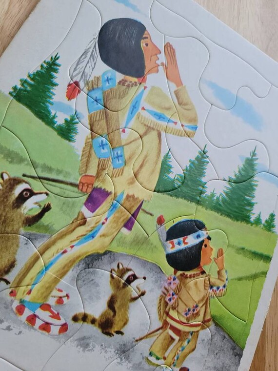 Details about   Vintage Native American Indian Hunting & Fishing Playskool Picture Puzzle 