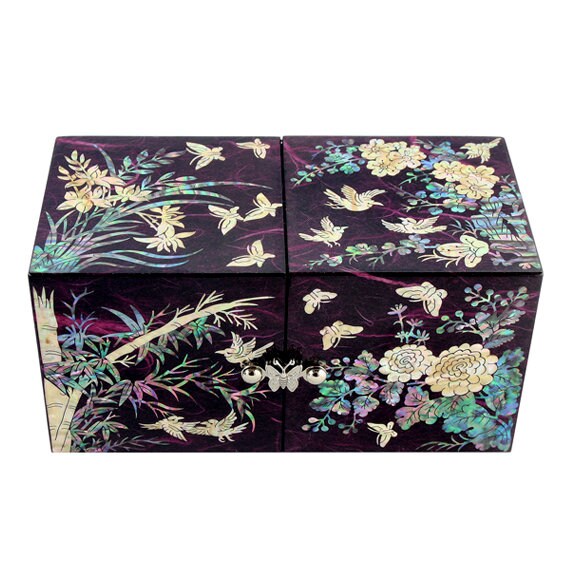 Noble Plant Flower Lacquer Wood 