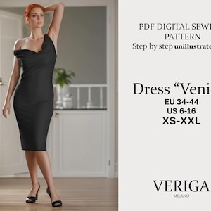 Cowl Neck Dress Pattern // Bias Cut Dress PDF Pattern // Bridesmaid Dress Pattern // Silk Slip Dress Pattern Prom for evening