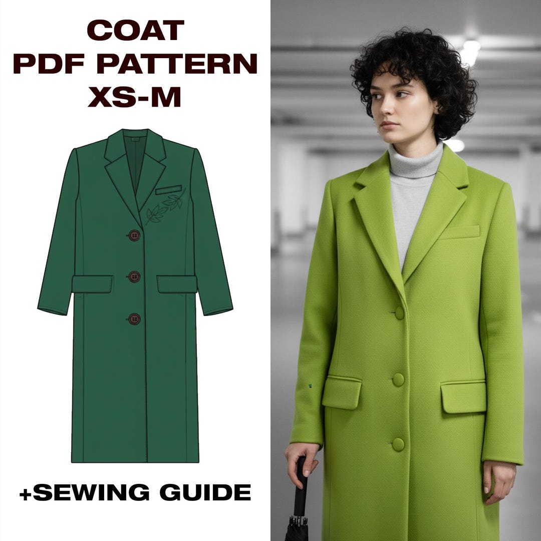 Oversized Coat Sewing Pattern | Women's Winter Coat | Loose Straight ...