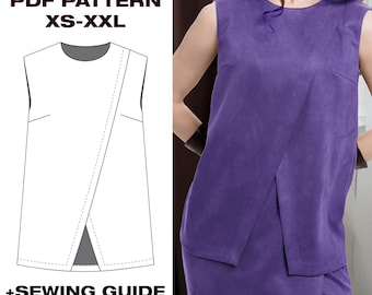 Wrap Top Sewing Pattern, Summer top Pattern, Y2K stylish Top Pattern, wrapped top, PDF Pattern, autumn Top Digital Download Sewing Pattern