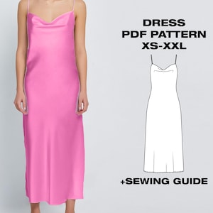 Cowl Neck Dress Sewing Pattern | Dress for slip dress pattern| Prom dress pattern| Bridesmaid dress pattern| Wedding dress pattern | US 6-16