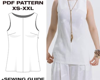 Y2K Summer Top Sewing Pattern: Beginner Friendly, XS-XXL (PDF Pattern)