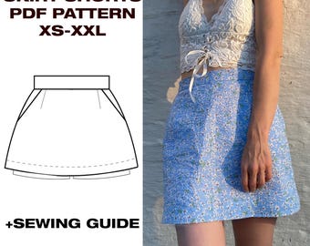 Summer Mini Skirt-Shorts Sewing Pattern | A Line Skirt Pattern | Skirt with shorts pattern | Summer shorts | US 6-16 | A4, Letter, Plotter