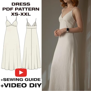 Vestido Nápoles // Patrón de costura para vestido de verano con instrucciones ilustradas: ideal para vestidos cruzados, combinados o estilo cottagecore, para niñas y para uso diario.