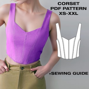 Corsetto senza stecche, modello di corsetto sopra il seno, modello di corsetto con scollo a cuore / modello di corsetto con cerniera posteriore / US 6-16 / XS-XXL