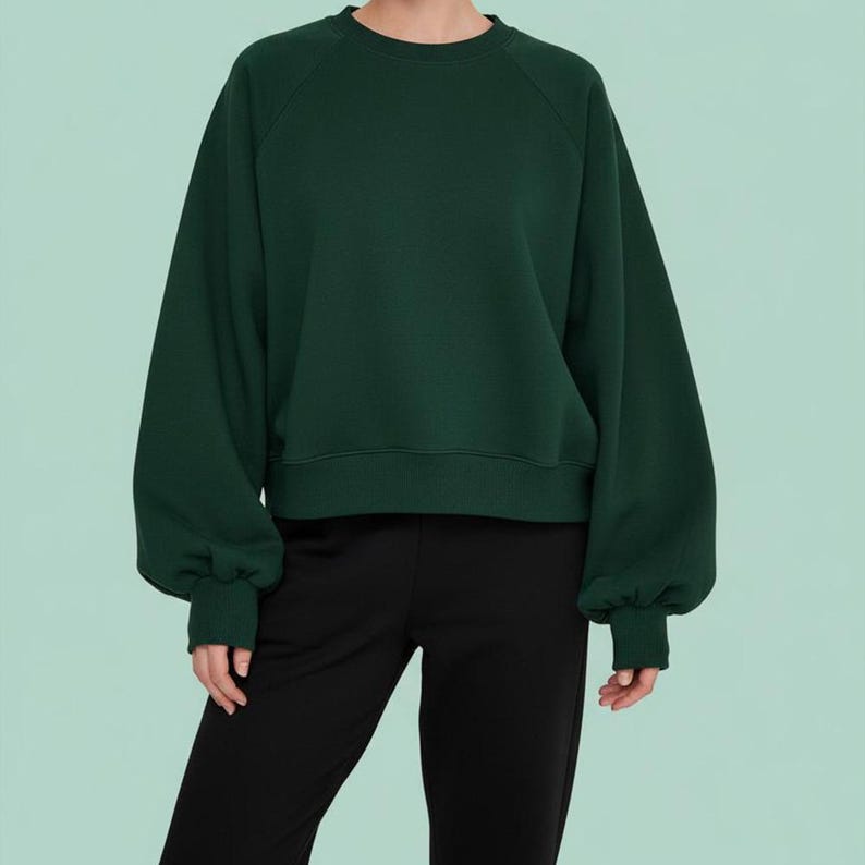 Raglan Sleeve Sweatshirt Sewing Pattern: Women's Oversize Sweater (US 2-12) (PDF Pattern) image 7