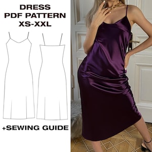 Modello di cucito per abito sottoveste / abito estivo con istruzioni illustrate - Stili avvolgenti, sottoveste o cottagecore, per ragazze e abbigliamento quotidiano / XS - XXL