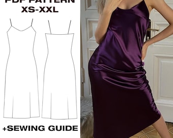 Slip dress | Summer Dress Sewing Pattern with Illustrated Instructions – Wrap, Slip, or Cottagecore Styles, Girls & Everyday Wear | XS - XXL