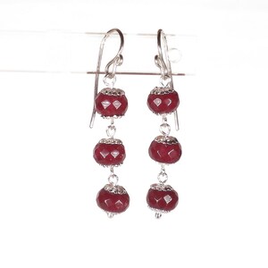 Ruby Earrings, Ruby Dangle Earrings, Ruby Jewelry, Dainty Earrings, Red Gemstone Earrings, Gift For Her, July Birthstone, Anniversary Gift, afbeelding 9