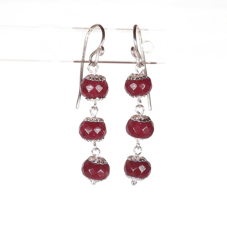 Ruby Earrings, Ruby Dangle Earrings, Ruby Jewelry, Dainty Earrings, Red Gemstone Earrings, Gift For Her, July Birthstone, Anniversary Gift, afbeelding 9