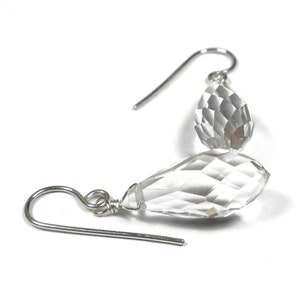 Clear Crystal Earrings Sterling Silver, Crystal Drop Dangle Earrings, Teardrop Earrings, Wedding Earrings, Bridesmaid Earrings