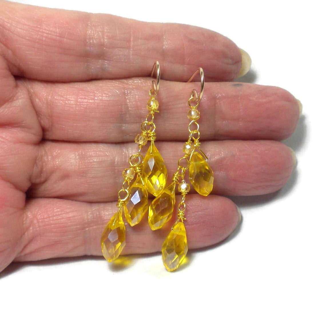 Yellow hanging earrings Clearance