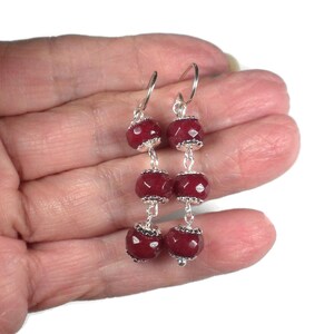 Ruby Earrings, Ruby Dangle Earrings, Ruby Jewelry, Dainty Earrings, Red Gemstone Earrings, Gift For Her, July Birthstone, Anniversary Gift, afbeelding 5