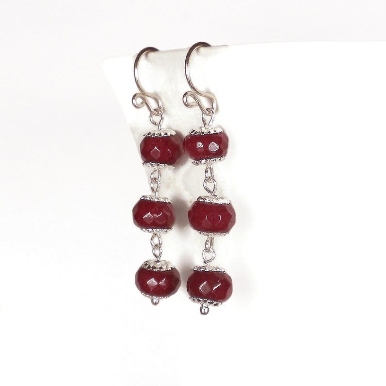 Ruby Earrings, Ruby Dangle Earrings, Ruby Jewelry, Dainty Earrings, Red Gemstone Earrings, Gift For Her, July Birthstone, Anniversary Gift, afbeelding 2