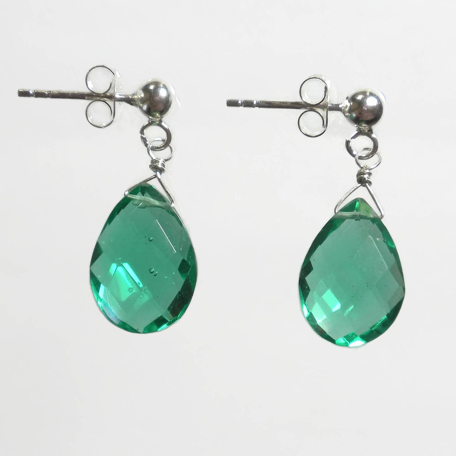 large green drop earrings