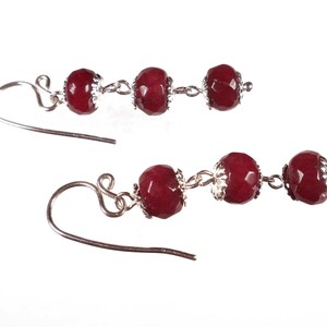 Ruby Earrings, Ruby Dangle Earrings, Ruby Jewelry, Dainty Earrings, Red Gemstone Earrings, Gift For Her, July Birthstone, Anniversary Gift, afbeelding 8