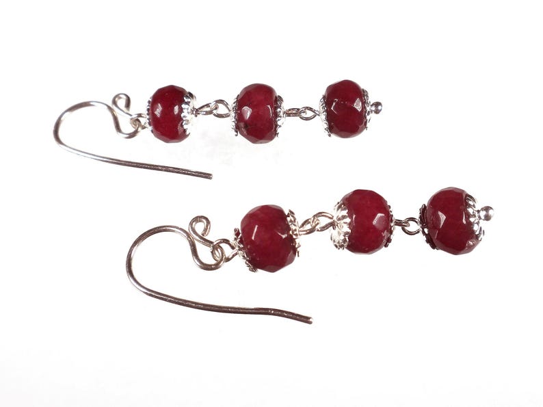 Ruby Earrings, Ruby Dangle Earrings, Ruby Jewelry, Dainty Earrings, Red Gemstone Earrings, Gift For Her, July Birthstone, Anniversary Gift, afbeelding 8