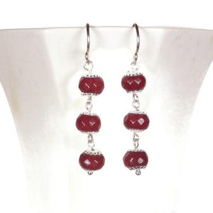 Ruby Earrings, Ruby Dangle Earrings, Ruby Jewelry, Dainty Earrings, Red Gemstone Earrings, Gift For Her, July Birthstone, Anniversary Gift, afbeelding 6