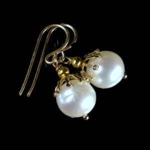 Large Pearl Dangle Earring, Pearl Drop Earring, Real Pearl Earrings, Gold Filled