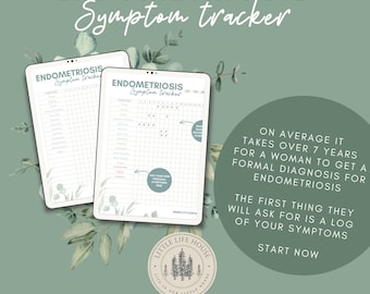 Printable Endometriosis Tracker Journal, Chart your Cycle, Period, Mood & Symptoms. Digital Endometriosis Symptom Journal, PCOS