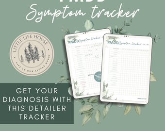 PMDD Symptoms Tracker, PMDD Awareness, Premenstrual Dysphoric Disorder, Monthly Symptom Diary, Daily PMDD Tracker Spreadsheet