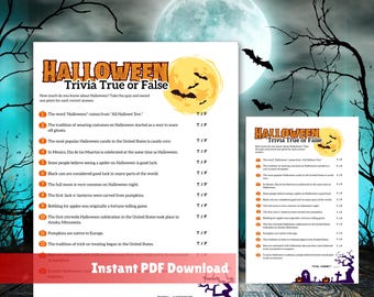 Halloween Trivia Game Printable: Spooky True or False Quiz (PDF Download, Answer Key Included)