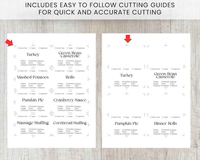 Spring Buffet Labels Minimal Design Buffet Food Labels | Editable Food Cards With Allergen ...