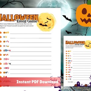 Halloween Emoji Game | Spooky Party Quiz | Fun Party Game Adults, Kids, Teens | Halloween Game (PDF Printable with Answer Key)