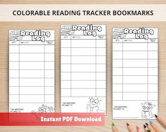 Printable Reading Log | Book Tracker Bookmark | Bookmarks for Children ...