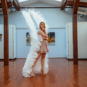 Weißes Faschingskostüm: Leuchtende Flügel & Schwänze - Trinidad Karibik Outfit