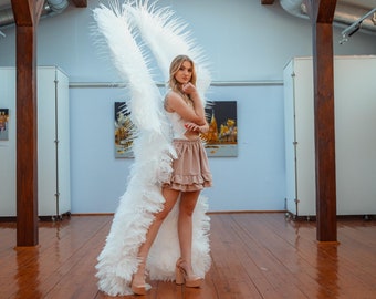 White Carnival Costume: Light-Up Wings & Tails - Trinidad Caribbean Outfit