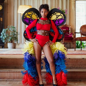 Rainbow Colorful  Glitter Dance costume, Cosplay costume, Trinidad carnival, Caribbean carnival