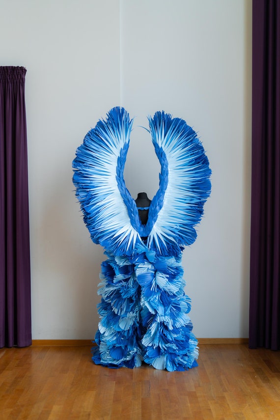 Blue Samba Carnival Costume: Light-Up Wings & Tails, Cosplay Prop